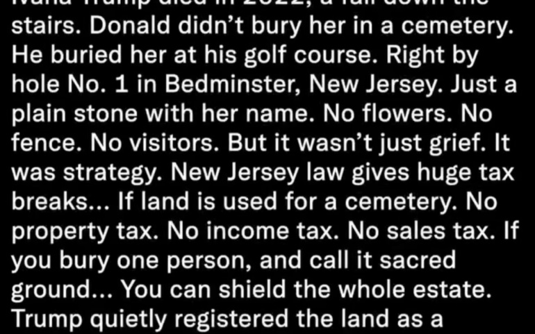 Buried for Profit: Trumps Golf Course Cemetery Loophole