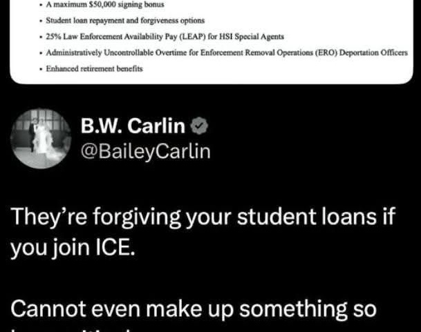 Join ICE, Get Your Loans Forgiven?